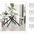 thumbnail image 6 of 51.18" Rectangular Glass Dining Table, Tempered Glass Kitchen Tabe with Metal Legs, Stylish and Sturdy Dinner Table for Home and Outdoor Dining (Black, 51.18''), 6 of 7