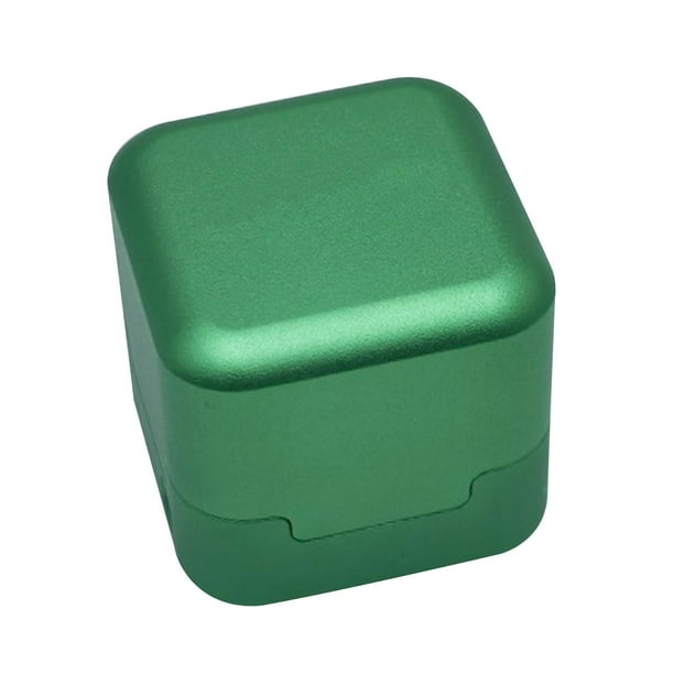 Contenedor para tiza de billar de aleación de aluminio resistente y práctico, tamaño pequeño. Verde