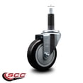 thumbnail image 2 of 4 Inch Black Poly Wheel Swivel 1 Inch Expanding Stem Caster SCC, 2 of 2