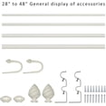 thumbnail image 2 of eTeckram 1" Double Curtain Rod with Valois Finials and holdbacks (28‘’-48‘’, Weathered white), 2 of 5
