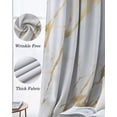 thumbnail image 3 of White Gold Modern Blackout Curtains for Bedroom Living Room Darkening Curtains 96 Inches Long Abstract Vintage Marble Geometric Window Curtain 2 Panels Set Window Treatment Grommet Drapes 52"x96", 3 of 9