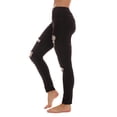 thumbnail image 2 of Just Love Women’s Ripped Denim Jeggings – Stretch Pull-On Jean Leggings, Skinny Fit Jegging Pants (Black Ripped Denim, Small), 2 of 3