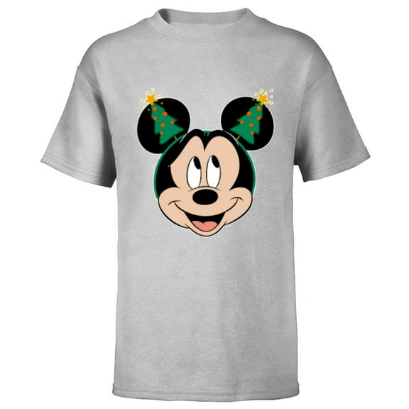 Disney Mickey Mouse Christmas Tree Holiday Headband - Short Sleeve T-Shirt for Kids - Customized-Athletic Heather