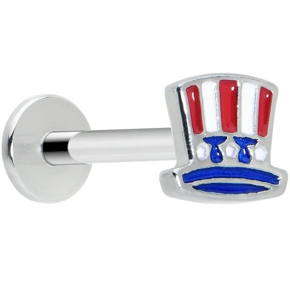 Body Candy Labret 16G 316L Surgical Steel Hat Monroe Lip Ring Tragus 8mm