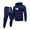 09Navy, variant on Dwelliawo Sweatsuits for Men 2 Piece Solid Color Casual Hoodie Jogging Sport Pant Set Fleece Fall Winter Suit with Pockets Black 3XL