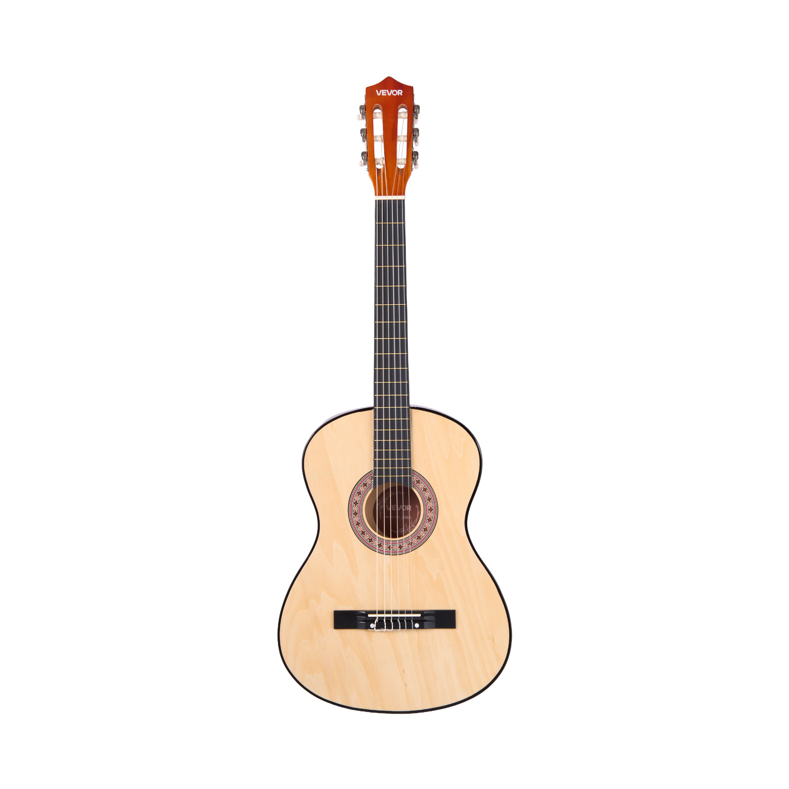 VEVOR 38in Classical Guitar,Wood Guitar Starter Kit for Beginners, with Nylon Strings, Gig Bag, Strap, Tuner, Extra Strings, Pick, Capo, Basswood,for Teenagers Adults Students, Natural