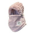 thumbnail image 3 of Chuancc Winter Warm Mask Beanie - Full Face Protection Fleece Hat for Men & Women Pink One Size, 3 of 5