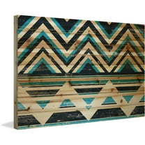 Marmont Hill - "Blue and Black" Painting Print on Natural Pine Wood