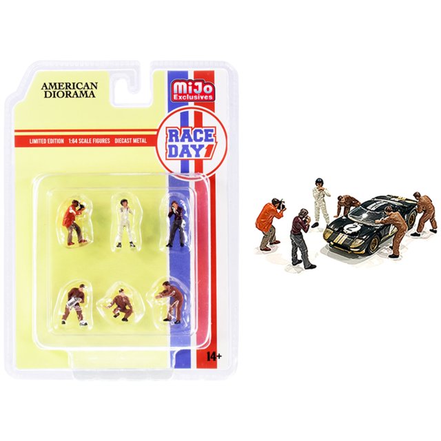 \ Día de la carrera 1 \ Juego de figuras fundidas a presión de 6 piezas para modelos a escala 1/64 de American Diorama "" " American Diorama 76475