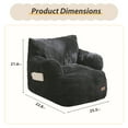 thumbnail image 3 of BYBYME Kids Bean Bag Chair,Soft Memory Foam Bean Bag Chair with Pocket for Toddlers,Lazy Sofa Lounger for Gaming,Reading,Dark Grey, 3 of 6