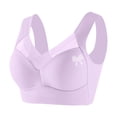 thumbnail image 4 of VISALY Plus Size Sports Bra Seamless Wireless Lace Bra Breathable Bras Ice Silk Bra Full Support Bra Stretchy Bra Full Coverage Wireless Bra Soft Cup Bra Plus Size Wireless Bra Purple 5Xl, 4 of 4
