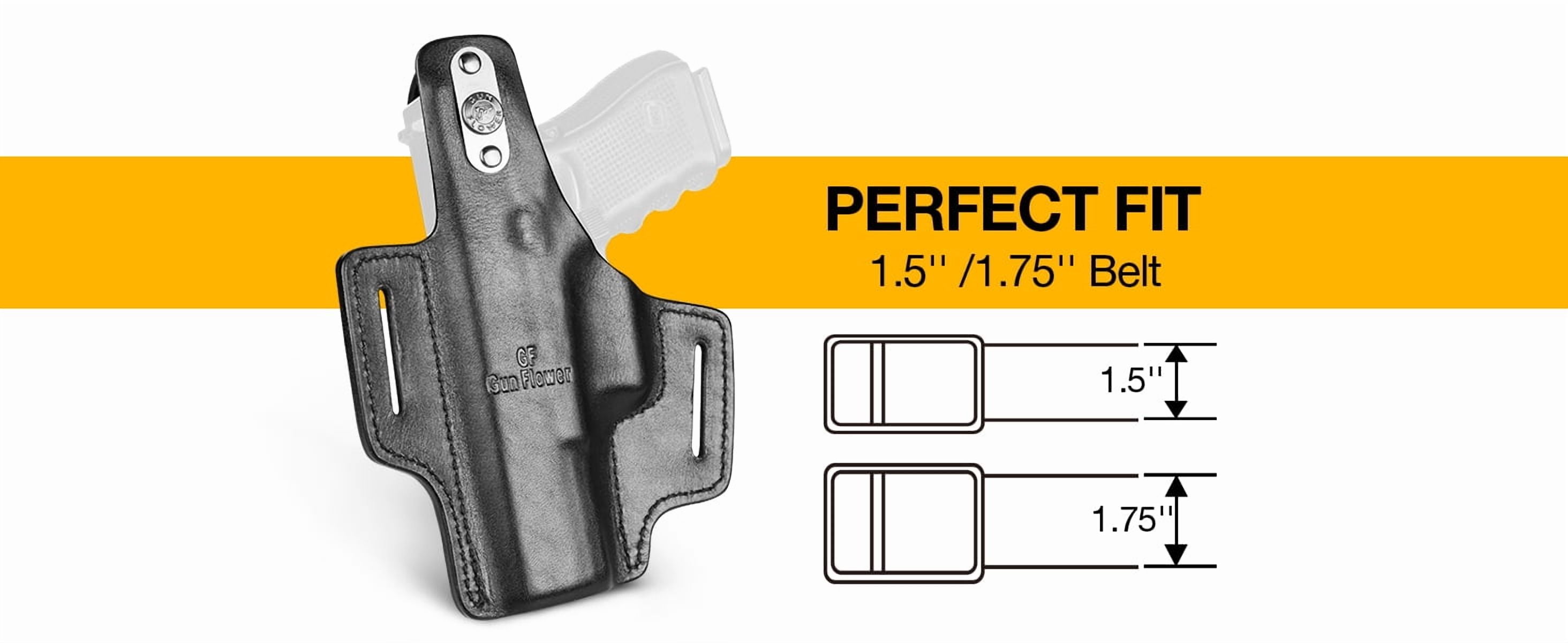 Full Grain Leather, OWB Leather Holster for Glock 17 19 19X 22 23 45,Right Hand
