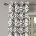 thumbnail image 2 of Ambesonne Abstract Grommet Curtain, Geometric Aztec Ethnic, 50" x 96", Grey Pearl Pale Pink, 2 of 6