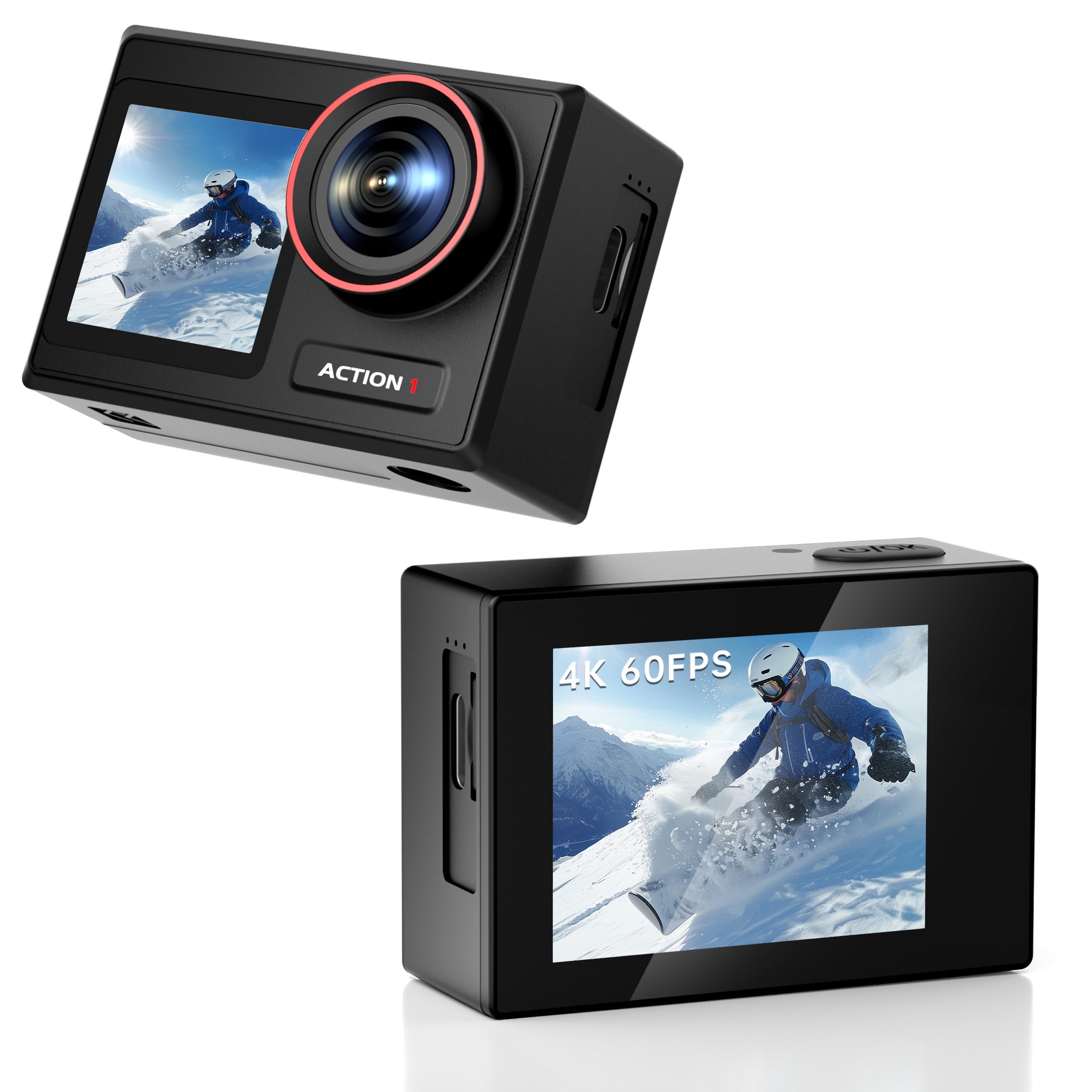 Froura Action Camera 4K 60FPS, 30MP, 132FT Waterproof, Dual