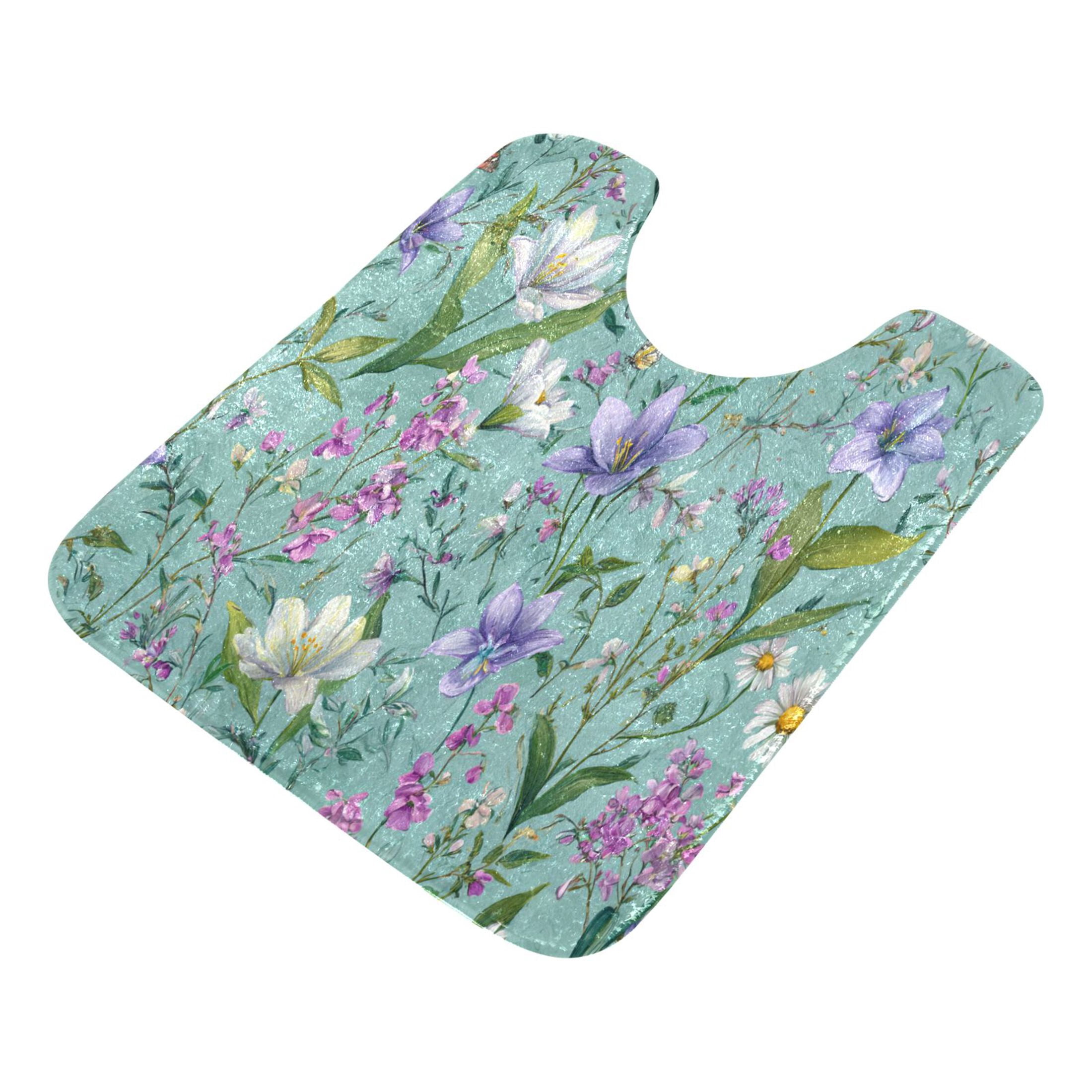 RMDQTR 2PCs Bathroom Rugs Set Plush Toilet Base Mat 16" × 24" Bath Mat and 20" × 24" U Shape Soft Rugs Non Slip Absorbent