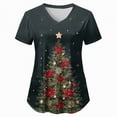 thumbnail image 5 of Towmus Christmas Scrub Tops Woman V Neck Funny Graphic Pattern Short Sleeve Nursing Tops Xmas Holiday Print Fashion Top with Pockets S-3XL, 5 of 5