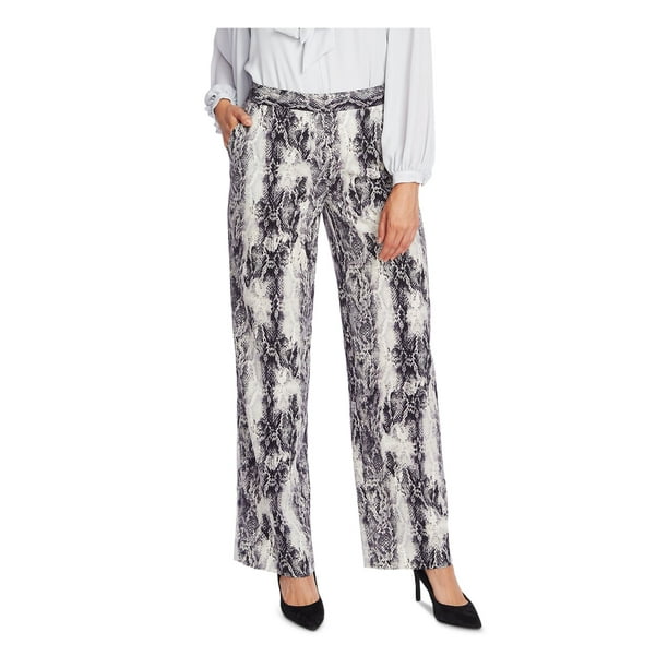 Vince Camuto VINCE CAMUTO Womens Gray Zippered Animal Print Pants
