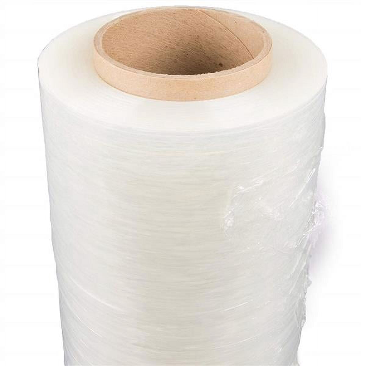 Pallet Wrap Stretch Film 18" x 1000' 80 Gauge - 4 Rolls Hand Roll Shrink Wrap for Moving, Shipping & Warehouse Use, Self-Adhering, Clear