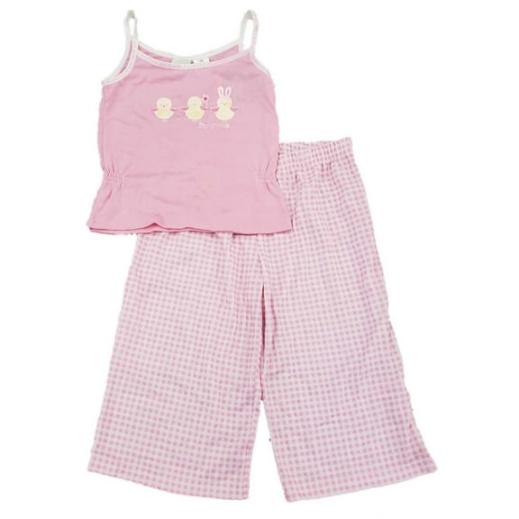 Girls Pink I'm All Ears Chick Pajamas Tank Top & Checkered Pants Sleep Set XS