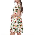 thumbnail image 2 of Disketp Christmas Hat Cute Puppy para Vestido de Manga Corta para Mujeres, Vestidos de Verano para Mujeres, Casual y Holgado para la Playa, 2 of 6
