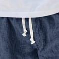 thumbnail image 4 of YNGKMEA Men's Casual Linen Shorts Elastic Waist Drawstring Shorts Soft Lightweight Breathable Summer Loose Pocket Athletic Shorts, 4 of 7
