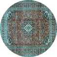 thumbnail image 1 of Ahgly Company Indoor Round Medallion Light Blue Traditional Area Rugs, 5' Round, 1 of 4