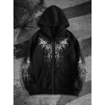thumbnail image 2 of Unisex Y2K Zip Up Hoodie Gothic Print Hooded Sweatshirt Oversized Grunge Streetwear Hooded Jacket Emo Alternative Clothes, 2 of 4