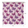 thumbnail image 5 of Butterfly and Daisy Pink Pattern Modern Waterproof Shower Curtain Set with 12 Hooks, Washable Decorative Bathroom Shower Curtain, 5 of 6