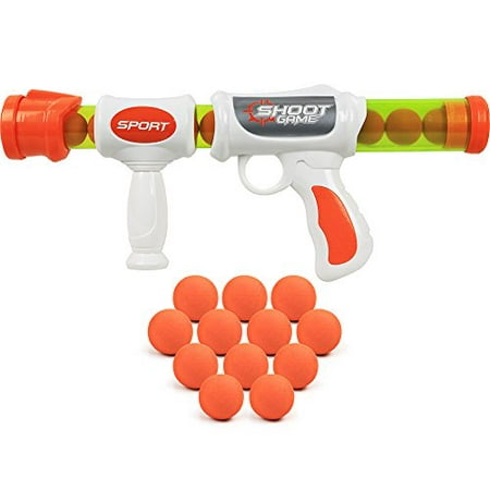Click N’ Play Kids Air Powered Foam Ball Shooting Toy Gun, Action Pack For Indoor and Outdoor Use-12 Safe Foam Balls.