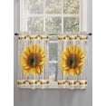 thumbnail image 5 of Vintage Sunflower Living Room Curtains 2 Panel, Wooden Yellow Summer Botanical Floral Retro Cafe Window Treatment, Farmhouse Bedroom Bathroom Kitchen Curtains Drapes 104"x54", 5 of 6