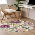 thumbnail image 4 of Spring Flowers Round Area Rug 3.3Ft Washable Circle Rugs for Dining Room Table, Farmhouse Botanical Blossom Floral Birds Non-Slip Carpet Floor Mats Indoor Outdoor Carpet Runner Aesthetic Home Decor, 4 of 8