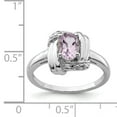 thumbnail image 2 of 925 Sterling Silver Rhodium Diamond and Pink Quartz Ring, 2 of 2