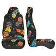 thumbnail image 2 of LAKIMCT Rainbow Feather Car Seat Covers Vehicle Front Seat Covers Universal Fit Seat Protector, 2 of 9