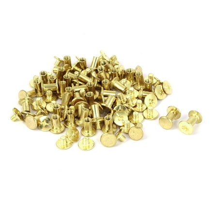 Quickport Binding Post - Uxcell Brass Plated Chicago Screws Binding Posts Docking Rivet 5mmx8mm (50-pack)