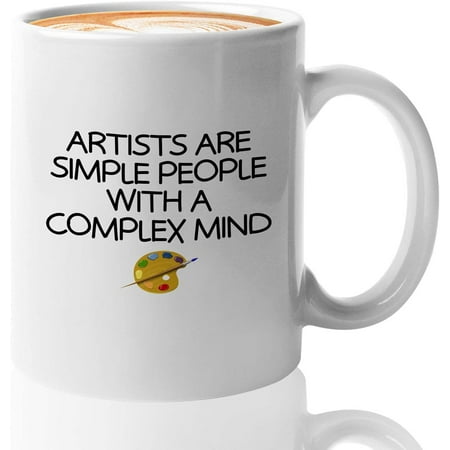 

Artist Coffee Mug-Be Creartive-Canvas Paint Art Brush Watercolor Illustrators Appreciation Drawing Classic for Sister-Simple People 11 Oz