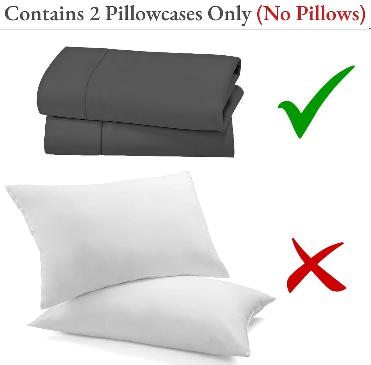SKY BEDDINGS Standard Size Pillowcase Set of 2 - Dark Grey Super Soft Pillow Cases Queen, 600 Thread Count 100% Egyptian Cotton, Breathable, Cool, Sateen Weave Sleeping Pillow Covers - Dark Grey