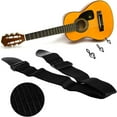 thumbnail image 1 of Adjustable Guitar Strap for Acoustic Instruments PU Leather and Nylon Webbing Design Comfortable Support Belt for All Players, 1 of 6