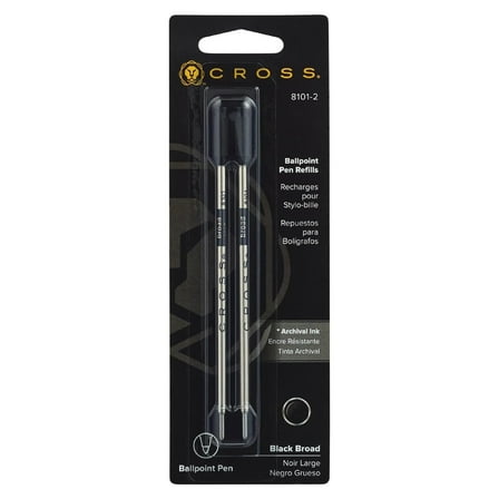Cross Ballpoint Pen Refill - Black - Broad - Dual Pack