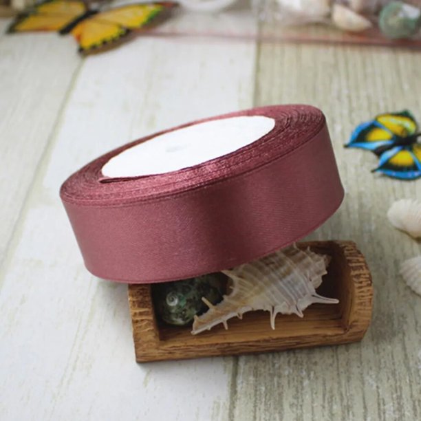 Cintas de satén de seda para manualidades, lazos hechos a mano para envolver regalos, decoraciones navideñas para fiestas, bodas, 0,6 cm, 1cm, 5cm, 22 metros por rollo