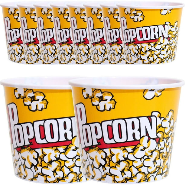 EeaseMX 10 cestas de palomitas de maíz reutilizables de plástico para palomitas de maíz, ideales para noches de cine.