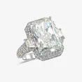 thumbnail image 2 of Vivid Jewel 2.5 Ct Radiant Cut Moissanite Engagement Ring for Women - Moissanite in 14K White Gold Plated - Elegant Solitaire with Accents - Ideal Proposal Ring and Birthday Gift, 2 of 2