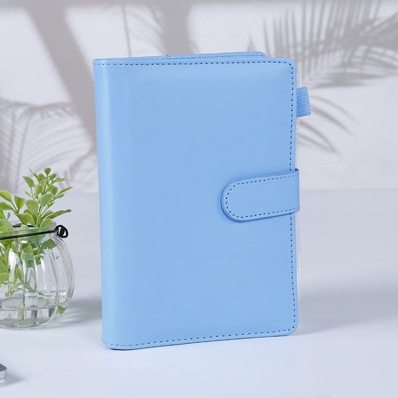 Xiao Hua 2 cuadernos de billetera de tapa dura y compartimentos de bolígrafos, billeteras de oficina, trabajo y viaje, 100 páginas, 200 páginas (azul, 7,48 x 5,31 pulgadas)