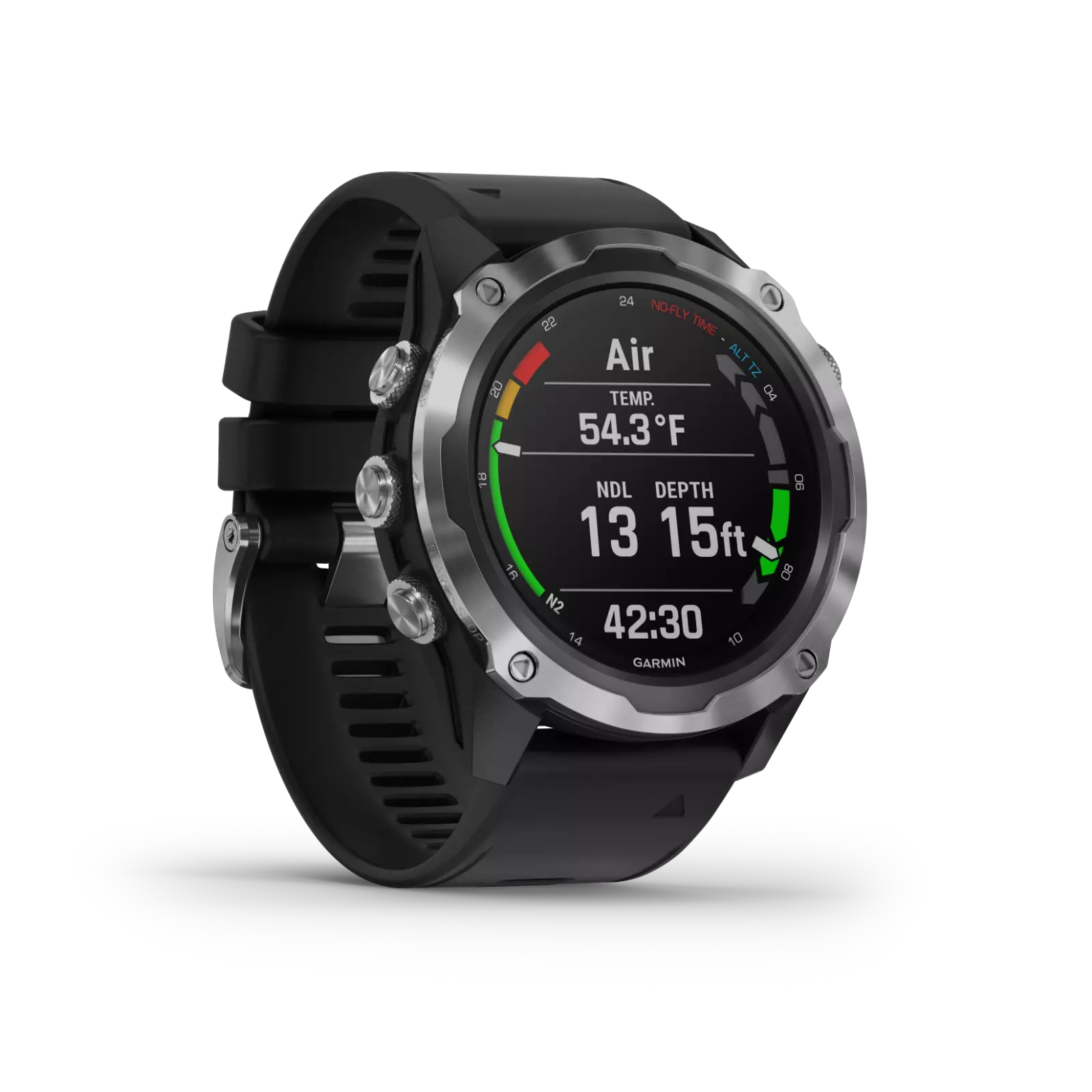 Garmin Descent Mk2, Stainless Steel with Black Band, Marine Smartwatch for Divers (010-02132-00)