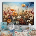 thumbnail image 2 of Designart "Pointillism Dot Art of Nature s Bouquet of Wildflowers II" Floral Metal Wall Art, 2 of 5
