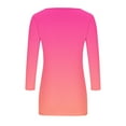 thumbnail image 6 of Women's Tops 3/4 Length Sleeve Square Neck Gradient Color Casual Dressy Tunic Tops Summer Basic Shirts, 6 of 7