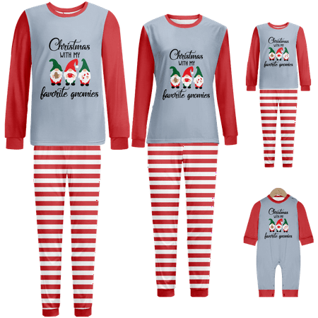 

Matching Family Christmas Pajamas Set Merry Christmas Printed Sizes for Adult-Kids-Baby-Pet 2 Pieces Top and Pants Bodysuits Unisex Pajamas Sets
