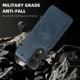 thumbnail image 4 of Designed for Samsung Galaxy S25 Edge Magnetic Phone Case,Compatible with Mag-Safe,Heavy Duty Protection,PU Leather Shockproof Non-Slip Durable Rugged Ultra Slim Thin Fit Phone Case,Darkblue, 4 of 6