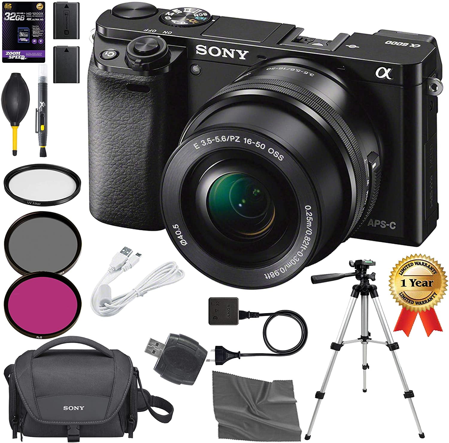 Sony Alpha a6000 Mirrorless Camera with 16-50mm and 55-210mm