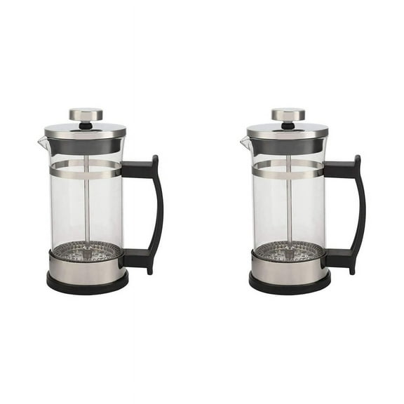 2X Coffee Maker Pot,Stainless Steel Glass Coffee Pot French Filter Pot Household Tea Maker,Suitable for Making Tea
