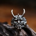 thumbnail image 4 of Anillo de acero inoxidable fundido para hombre, anillo de acero de titanio con máscara prajna retro europea y americana, 4 of 5